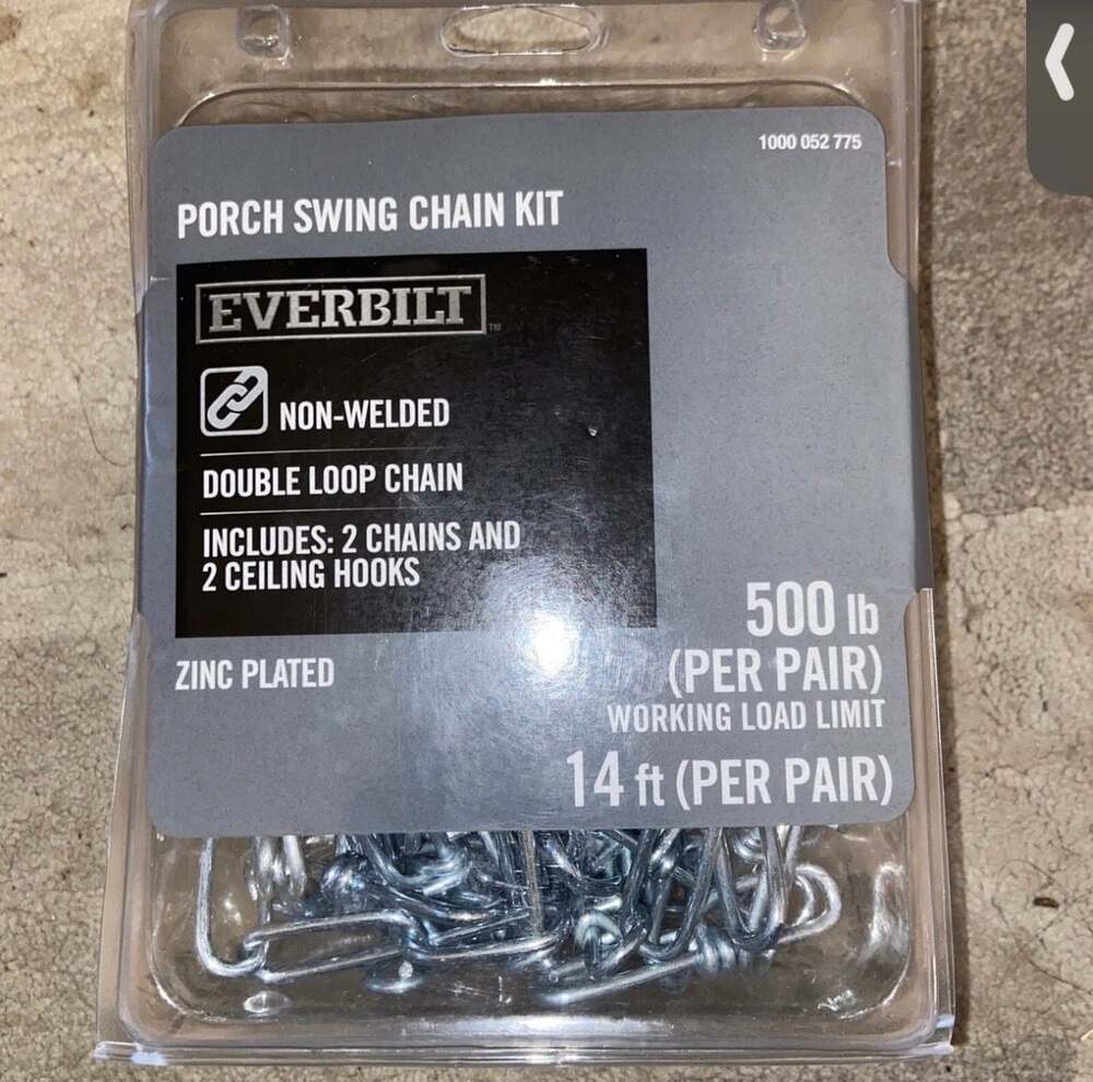 Everbilt Porch Swing Chain Kit Zinc Plated 500 lb Double Loop Chain